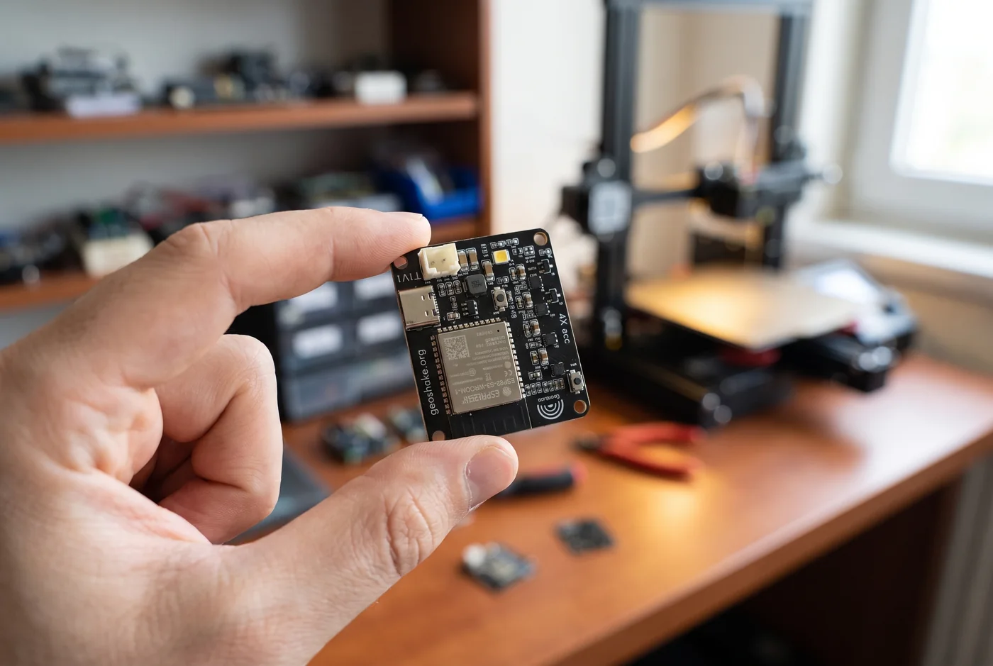 Close-up of the sensor array on the board