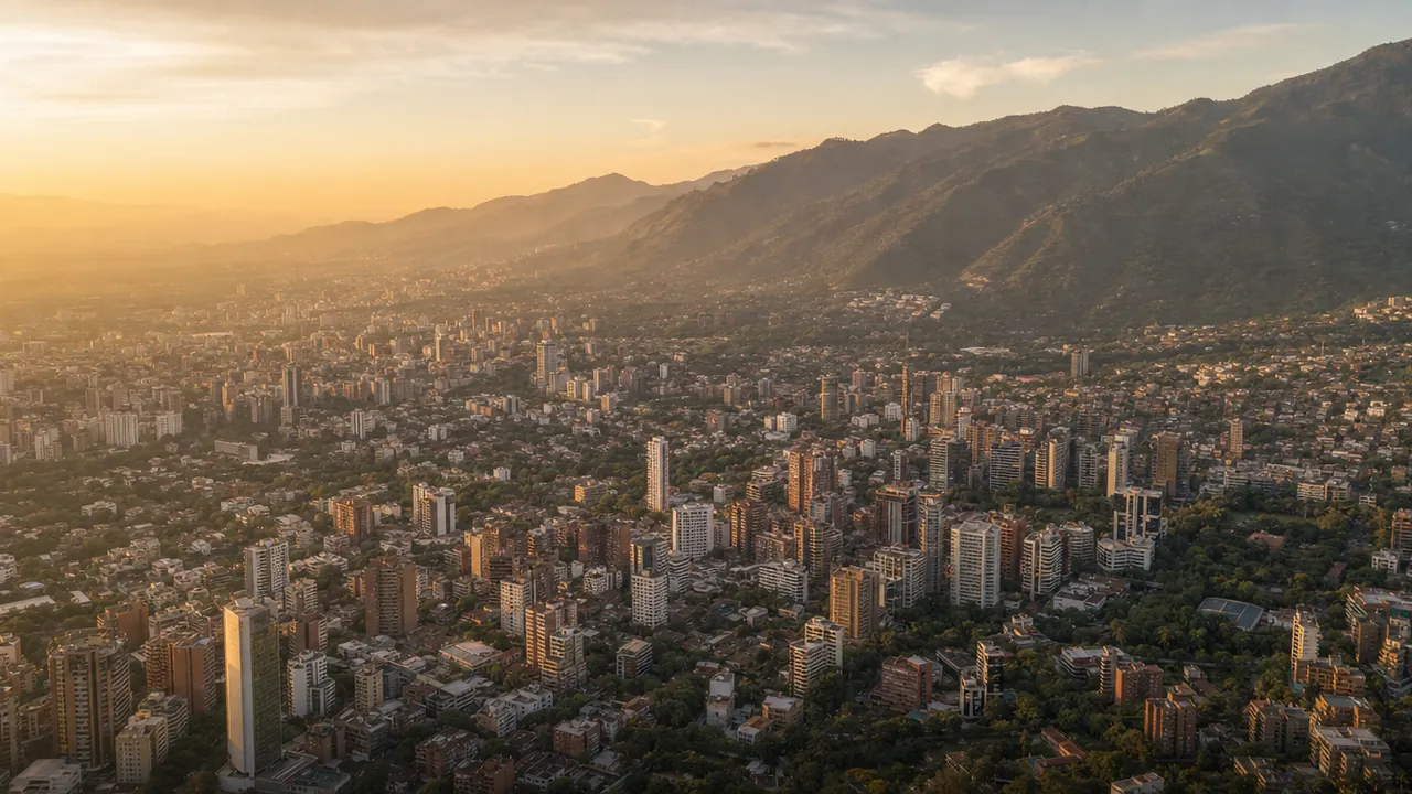 Cali and the Western Cordillera at golden hour